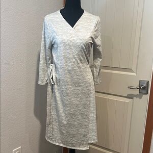 LuLaRoe Light Gray Midi Wrap Dress